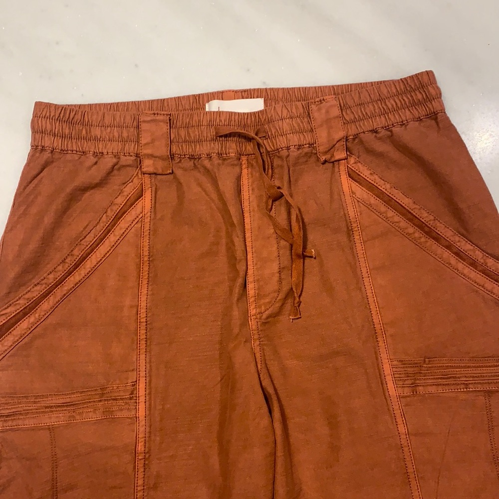 ANTHROPOLOGIE Twill Cargo Joggers Pants Rust 29